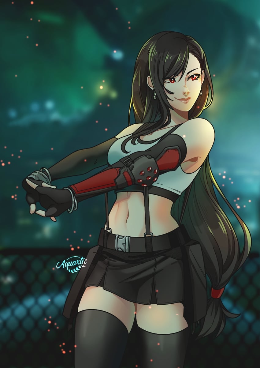 tifa lockhart (final fantasy and 2 more) drawn by aquaxtic