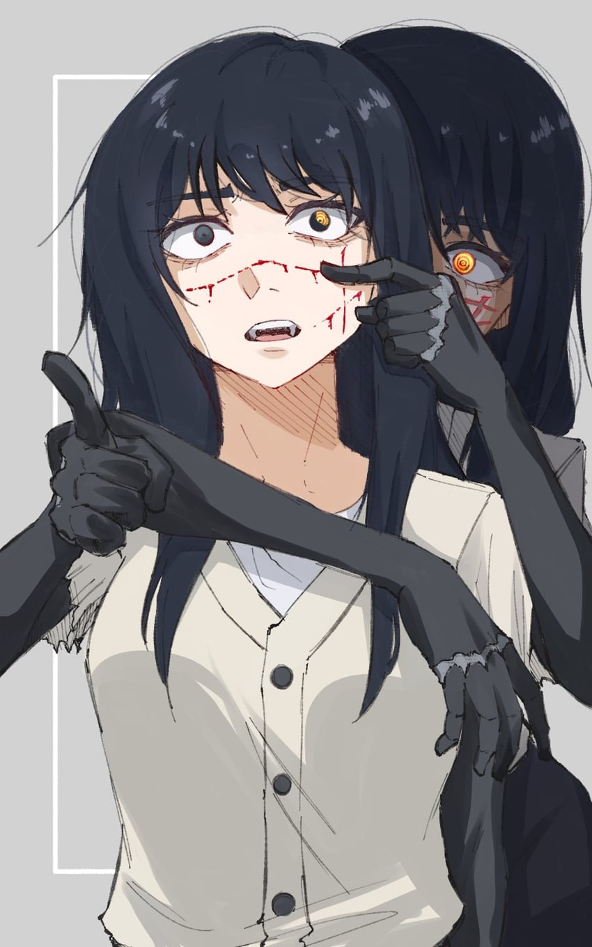 yoru and mitaka asa (chainsaw man) drawn by rinneko_art