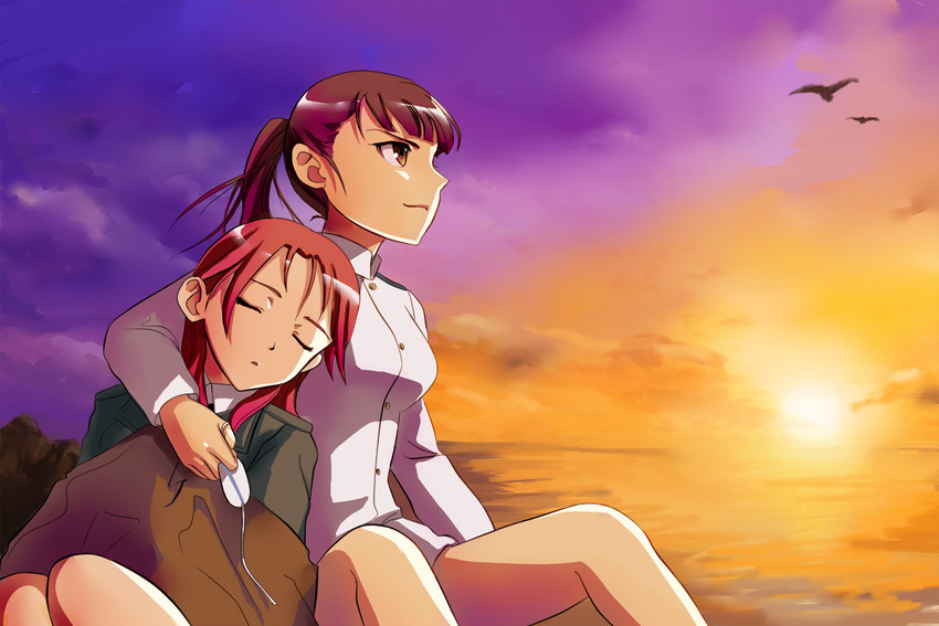 sakamoto mio and minna-dietlinde wilcke (world witches series and 1 more) drawn by karakara