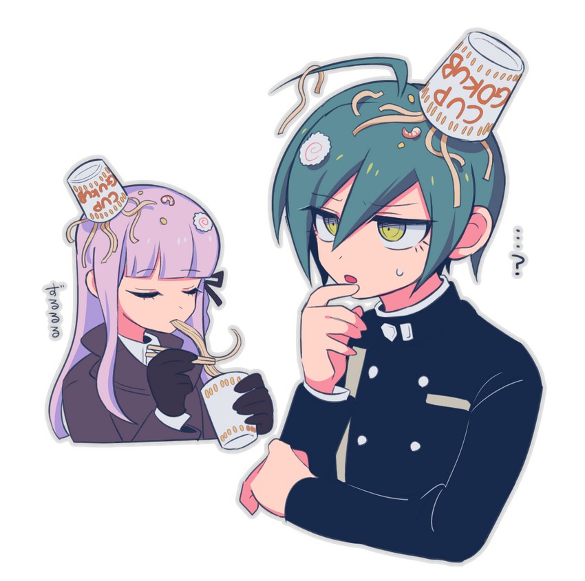 saihara shuichi and kirigiri kyoko (danganronpa and 2 more) drawn by sasakama_(sasagaki01)