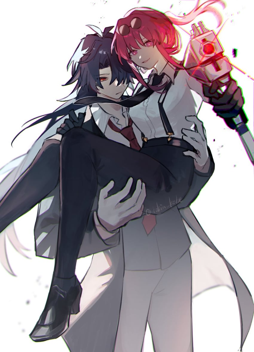 kafka and blade (honkai and 1 more) drawn by robin_kabe