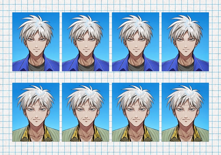 akagi shigeru (fukumoto mahjong and 2 more) drawn by niwatori_panda