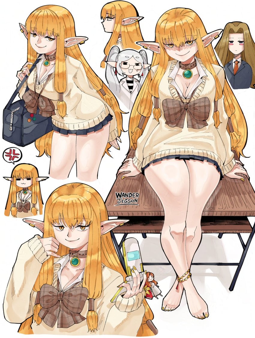 frieren, serie, and methode (sousou no frieren) drawn by wanderjegson