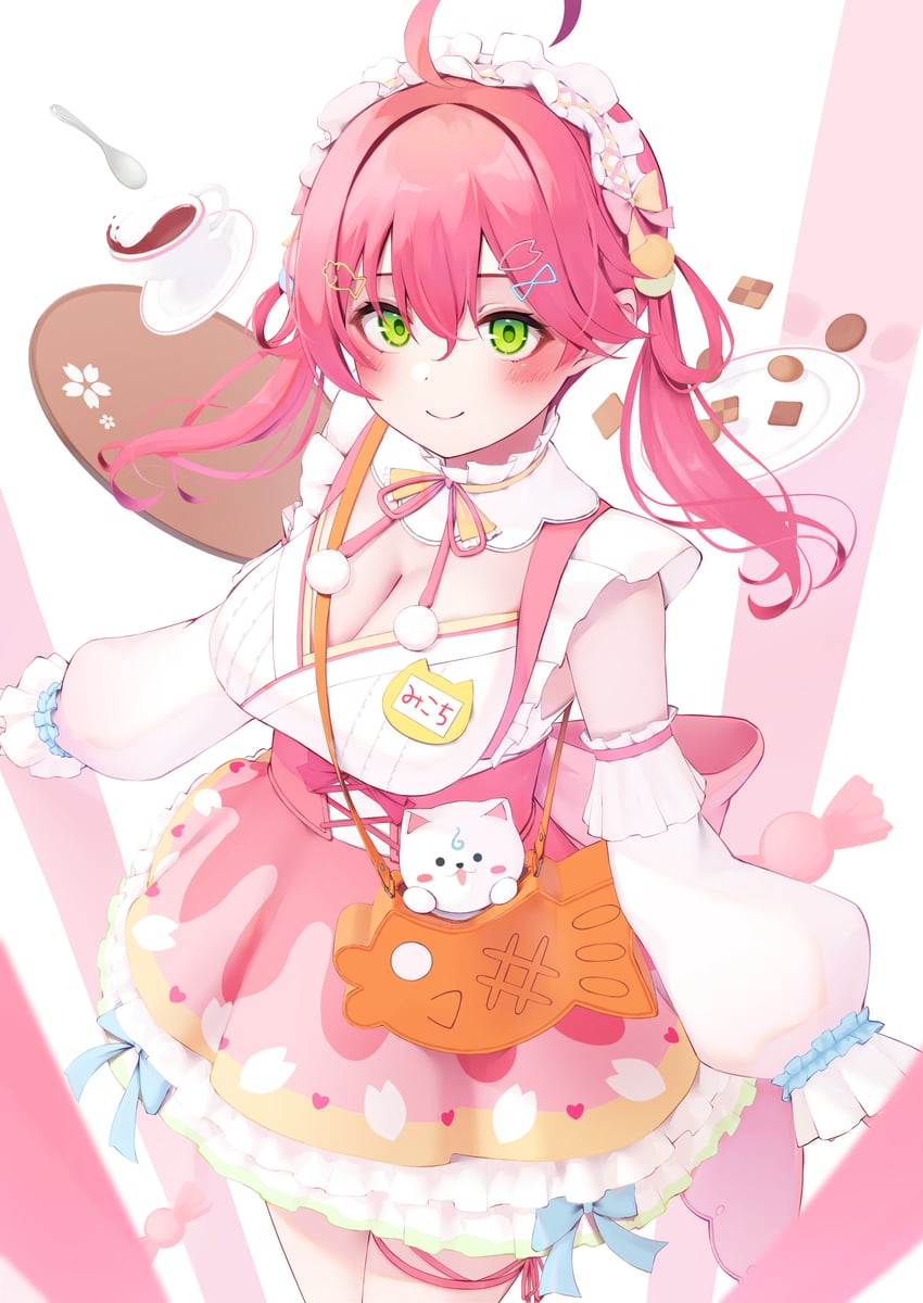 sakura miko and 35p (hololive) drawn by nyan_(reinyan_007)