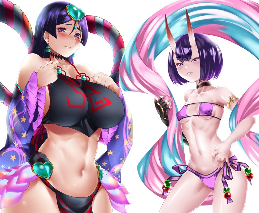 shuten douji and minamoto no raikou (fate and 1 more) drawn by silvamaria