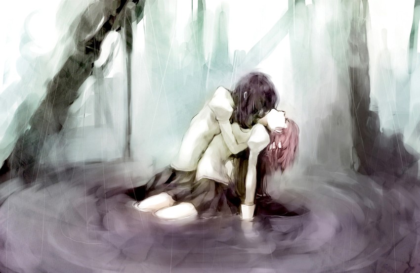 akemi homura and kaname madoka (mahou shoujo madoka magica) drawn by sasa_asako