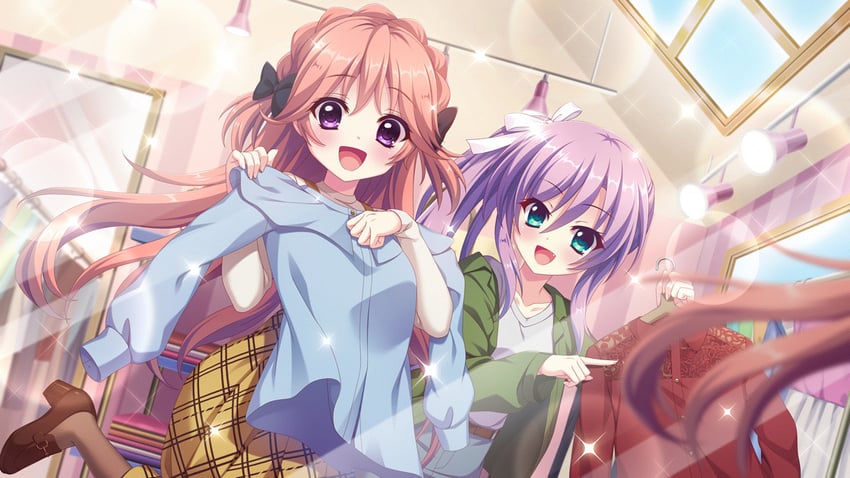tsukisaka sayu and haeno akari (re:stage!) drawn by izumi_tsubasu