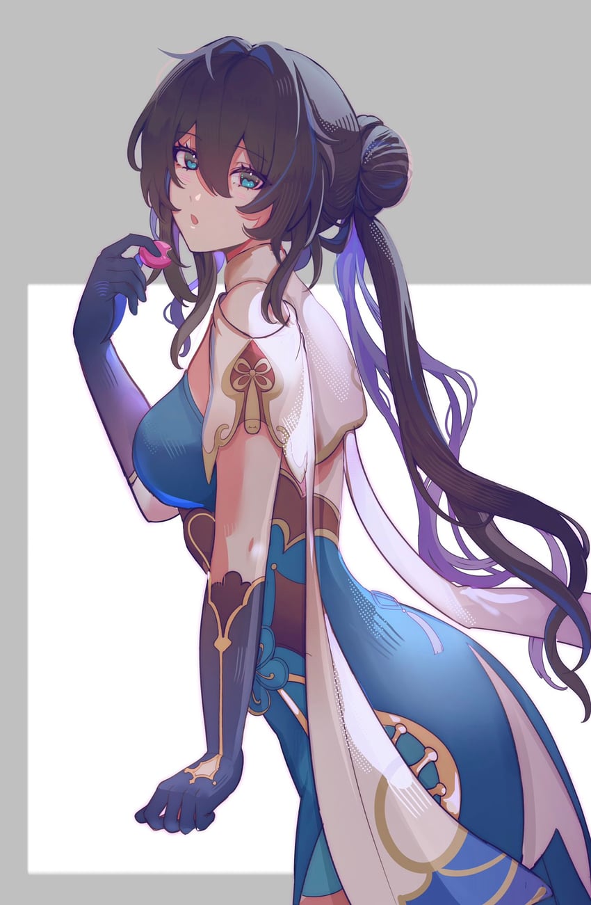ruan mei (honkai and 1 more) drawn by evuu