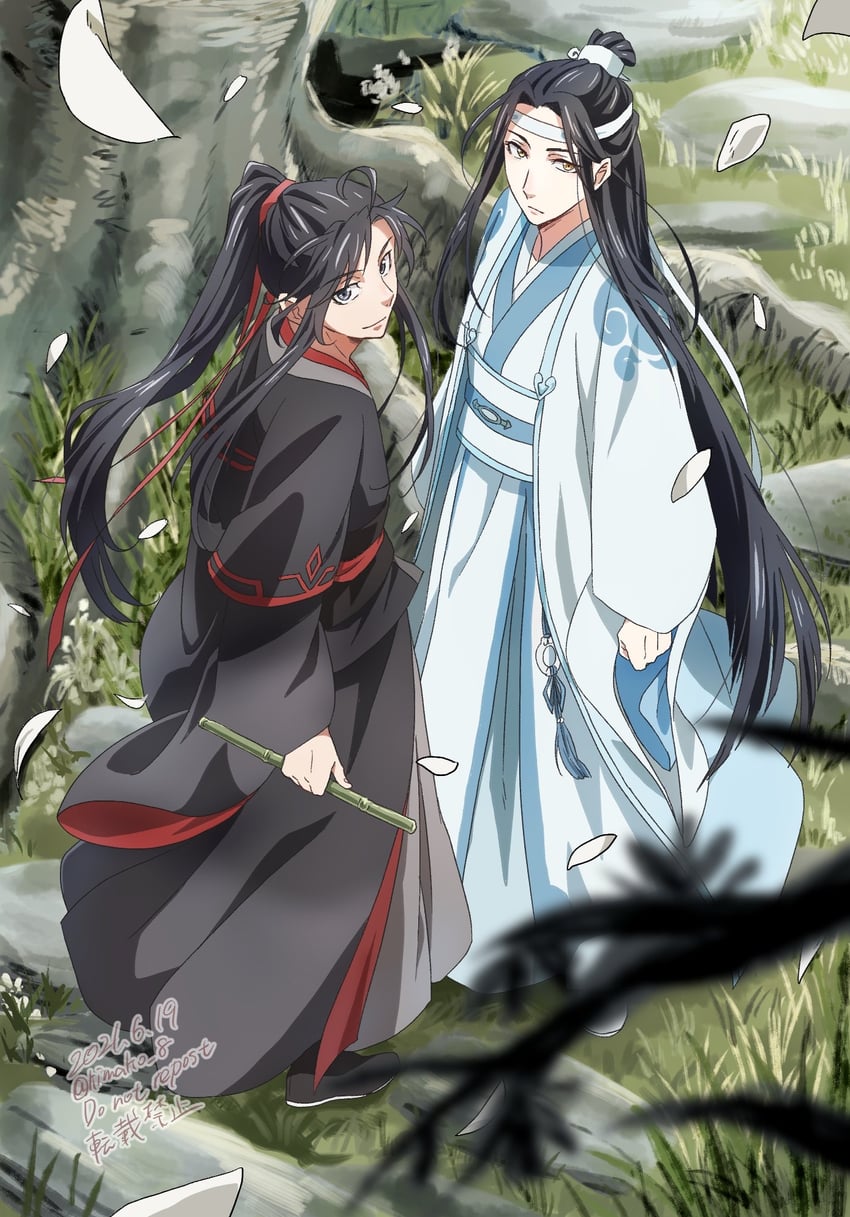 wei wuxian and lan wangji (modao zushi) drawn by kimako_(kimako_8)