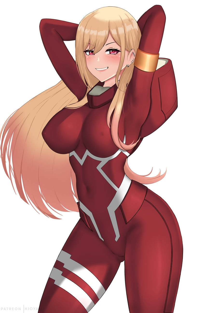 kitagawa marin and zero two (darling in the franxx and 1 more) drawn by hioyami
