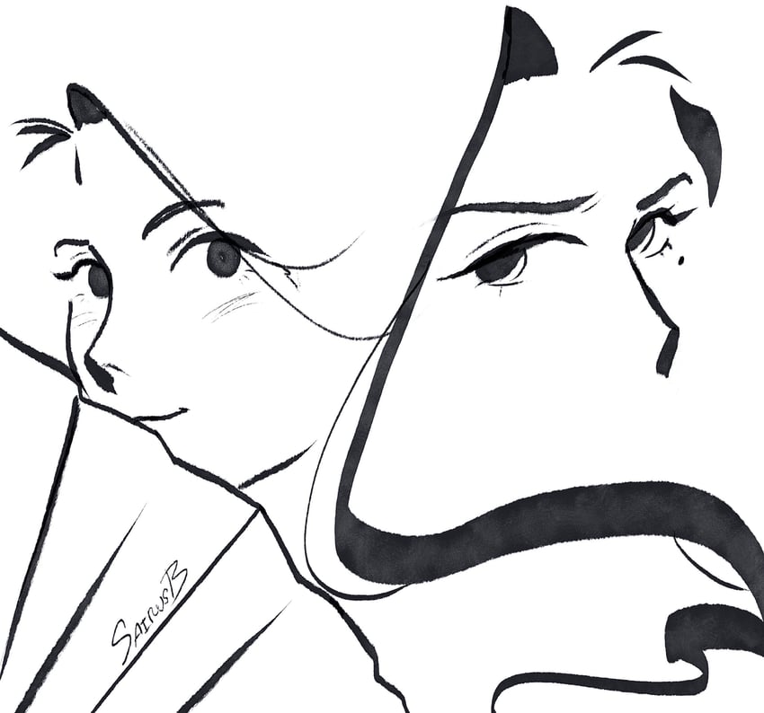 shen qingqiu and liu qingge (renzha fanpai zijiu xitong) drawn by sairusb