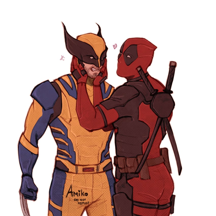 wolverine and deadpool (marvel and 4 more) drawn by amikoroyai