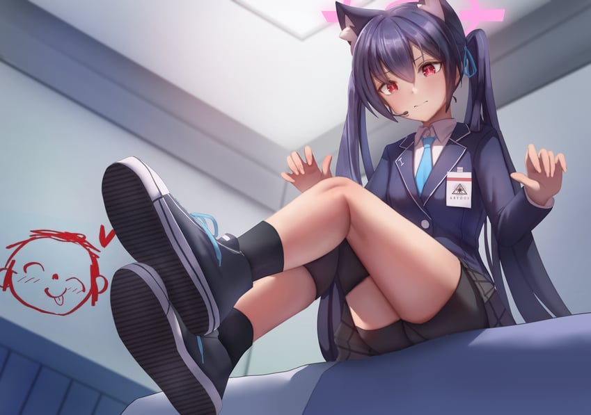 sensei, doodle sensei, and serika (blue archive) drawn by taichi_suzuki