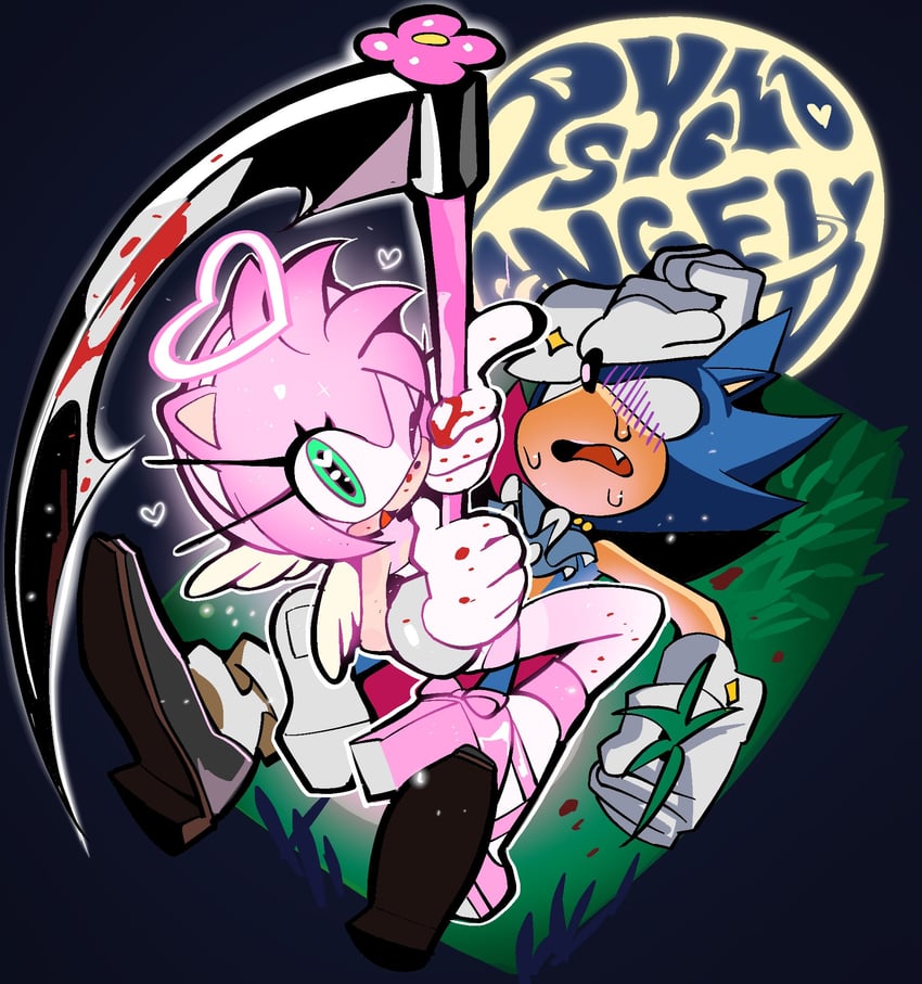 sonic the hedgehog and amy rose (sonic) drawn by kosherea