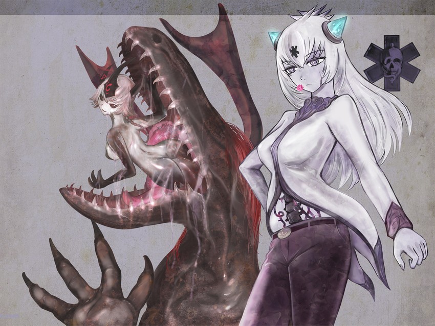 la croix and zombie dragon girl (mon-musu quest!) drawn by un_do