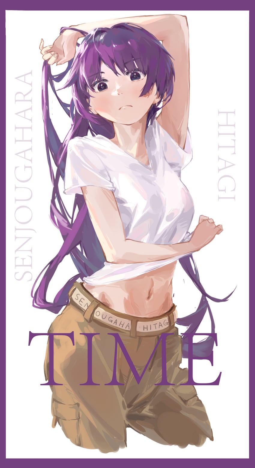 senjougahara hitagi (monogatari and 1 more) drawn by ahriii