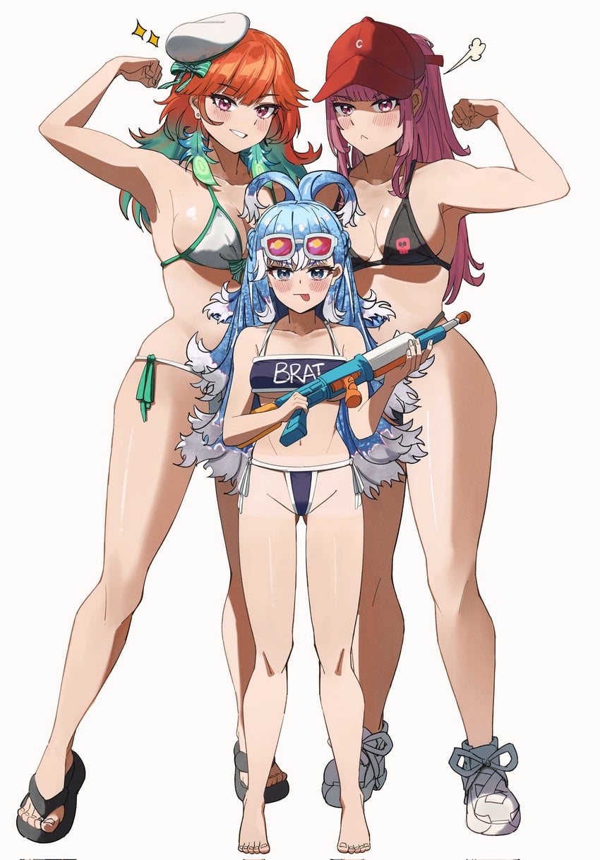 mori calliope, takanashi kiara, and kobo kanaeru (hololive and 2 more) drawn by mr_thecatman