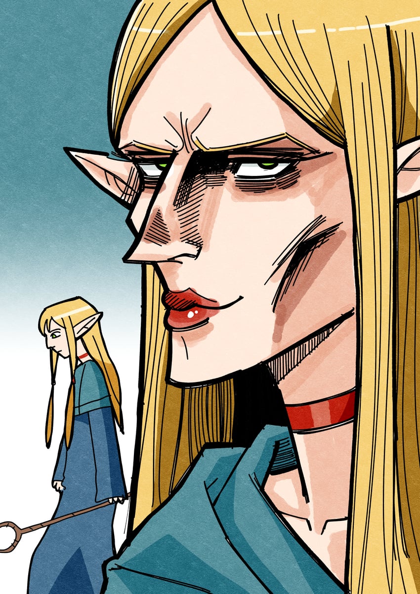marcille donato, shapeshifter, and shapeshifter marcille (dungeon meshi) drawn by hansoom_(latebirdwakeup)