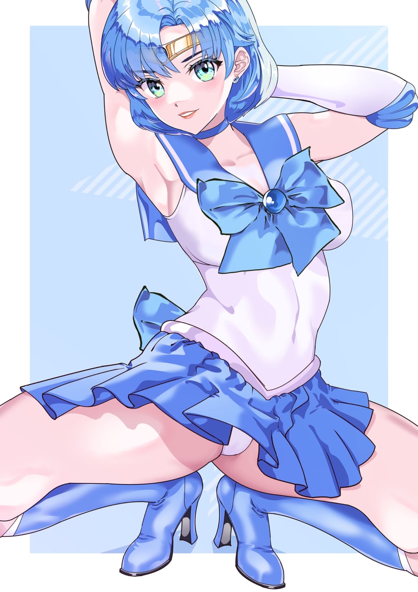 mizuno ami and sailor mercury (bishoujo senshi sailor moon) drawn by arion_canvas