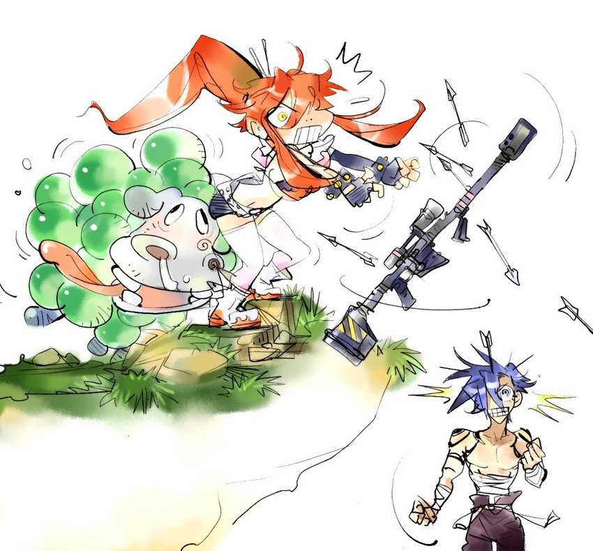 yoko littner and kamina (tengen toppa gurren lagann) drawn by dabosu