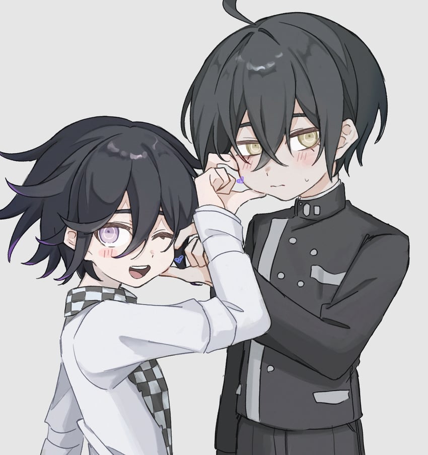 oma kokichi and saihara shuichi (danganronpa and 1 more) drawn by atuiutini_ute