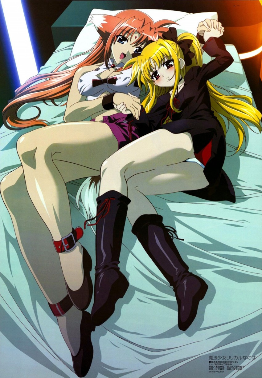 fate testarossa and arf (lyrical nanoha and 2 more) drawn by okuda_yasuhiro