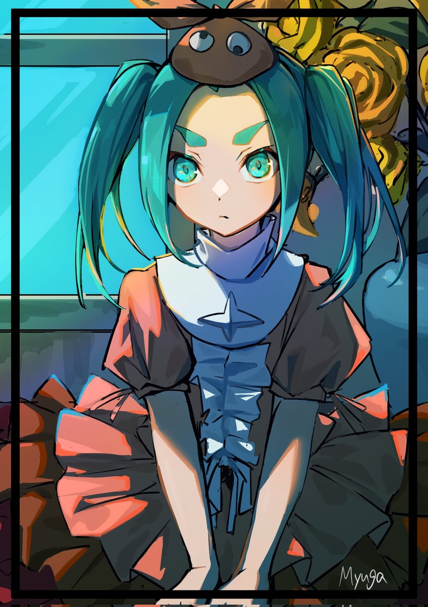 ononoki yotsugi (monogatari and 1 more) drawn by myuga66666