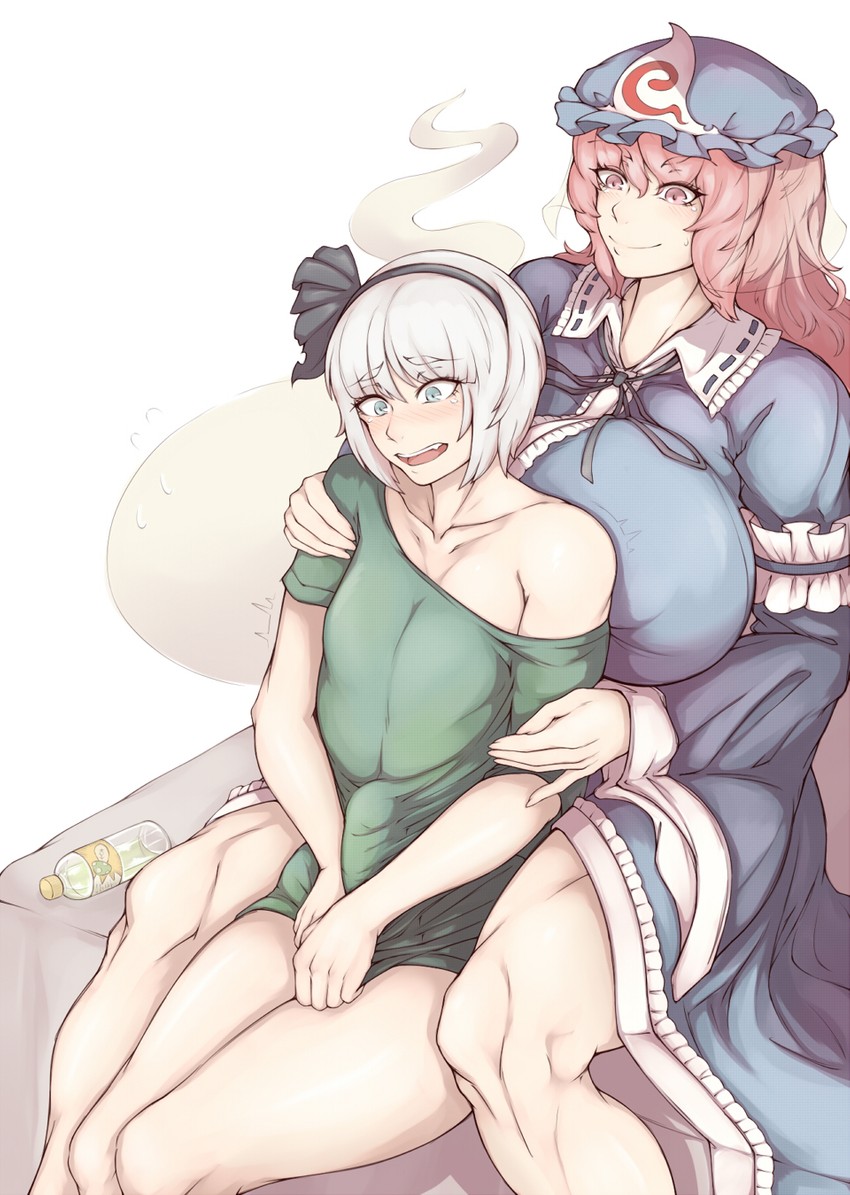 konpaku youmu and saigyouji yuyuko (touhou) drawn by elun_(meido)
