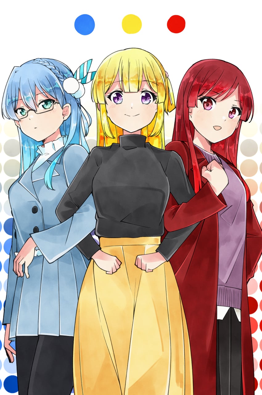 maruyama akane, fujima sakura, and sato reika (22/7) drawn by trefle_r