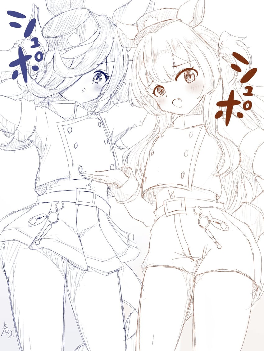 rice shower, hikari, nozomi, mayano top gun, iwami manaka, and 1 more (blue archive and 1 more) drawn by akiyama_neo