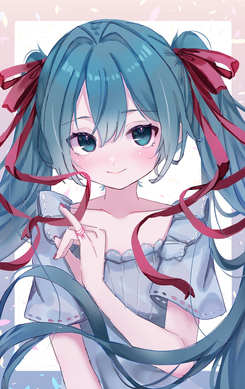 hatsune miku (vocaloid and 1 more) drawn by h_raj_(pixiv_93311327)