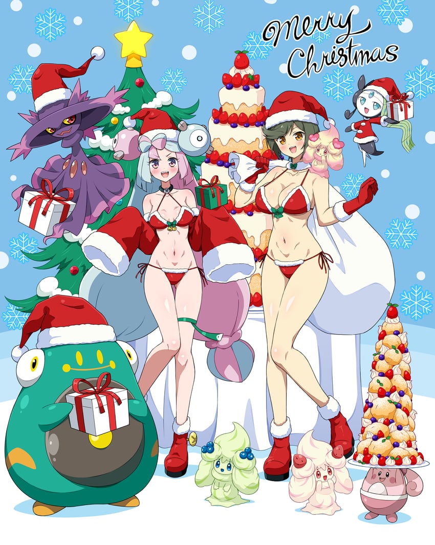 iono, alcremie, mismagius, bellibolt, meloetta, and 2 more (pokemon and 3 more) drawn by eggman_(ni_tamagoex)