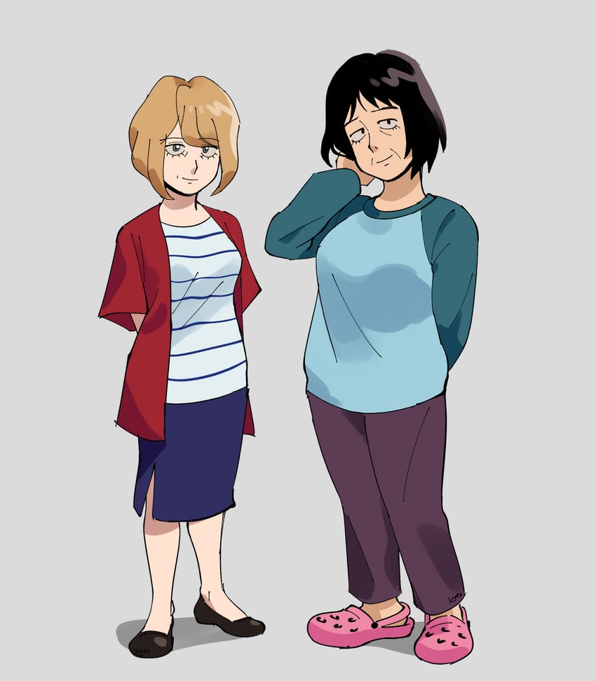 suzuki shou's mother and serizawa katsuya's mother (mob psycho 100) drawn by kyokyeo