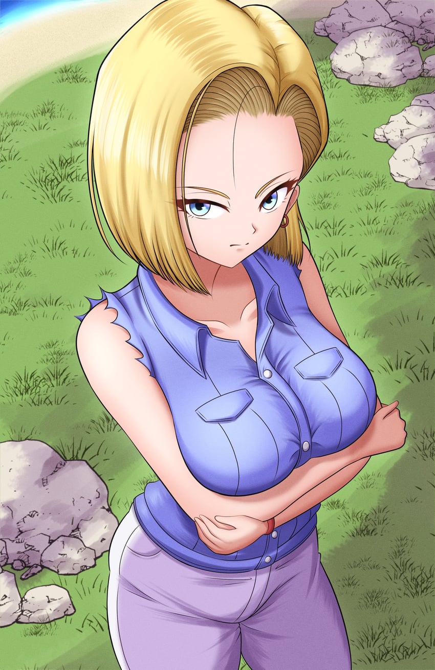 android 18 (dragon ball and 1 more) drawn by kiteman442