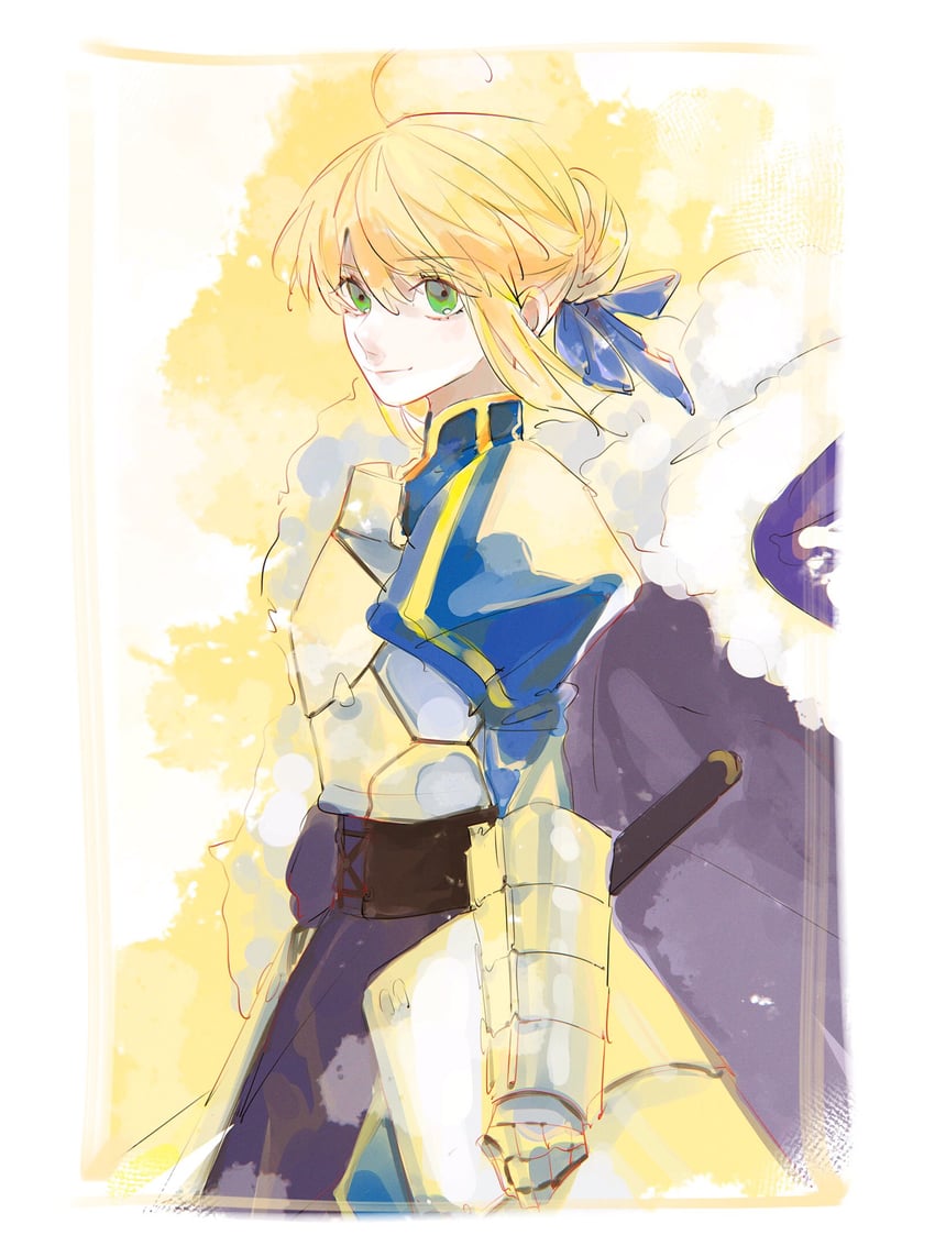 artoria pendragon and saber (fate and 1 more) drawn by sekaihan_(jpyee48)