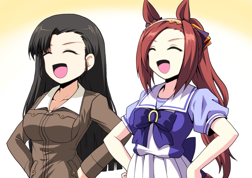 nishi kinuyo and sakura bakushin o (umamusume and 1 more) drawn by kamishima_kanon