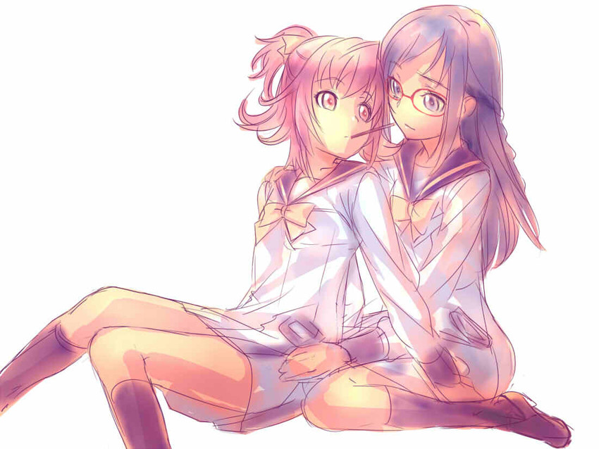 hishikawa rikka and aida mana (precure and 1 more) drawn by dodai_shouji