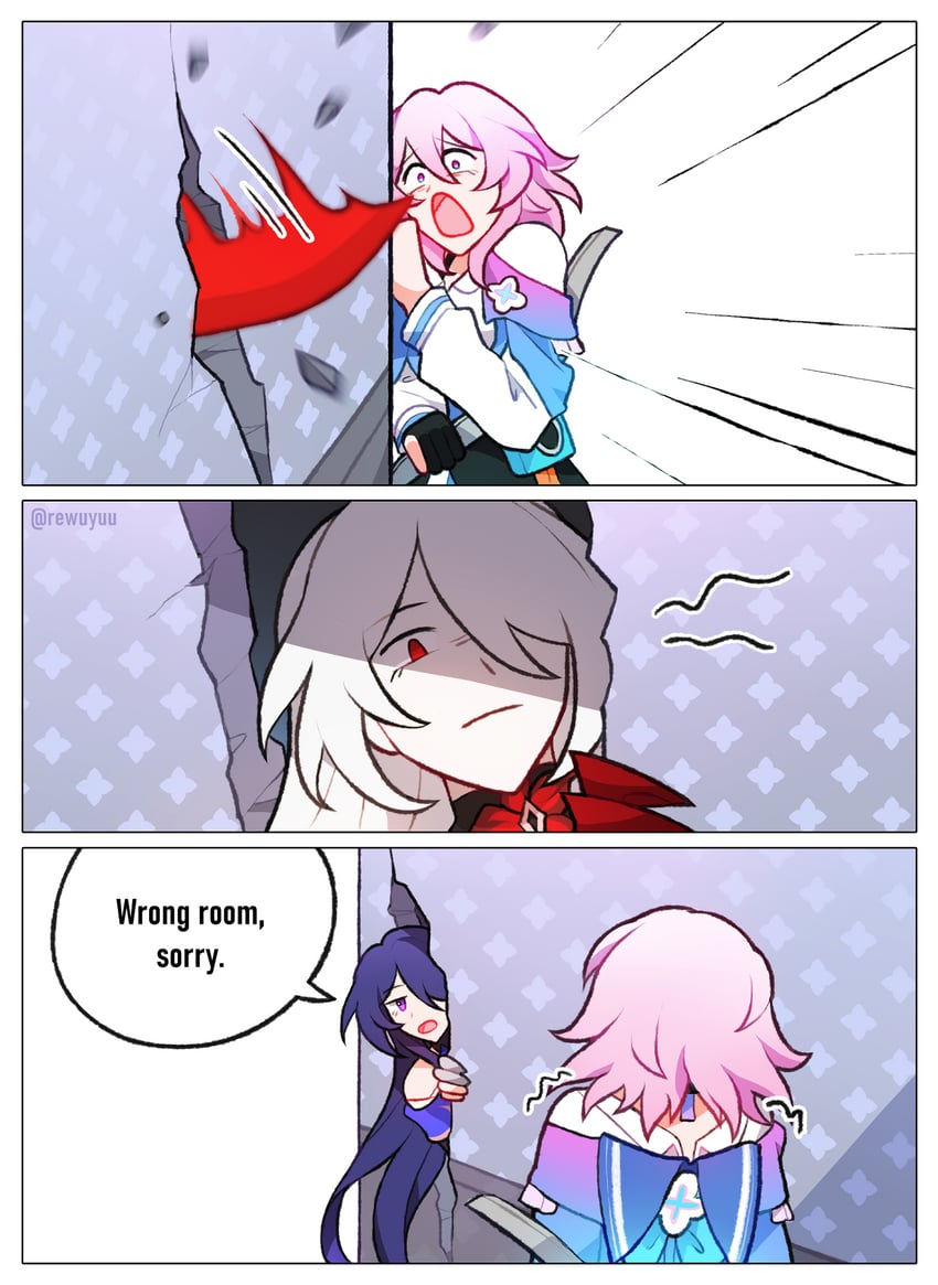 march 7th and acheron (honkai and 2 more) drawn by rewuyuu