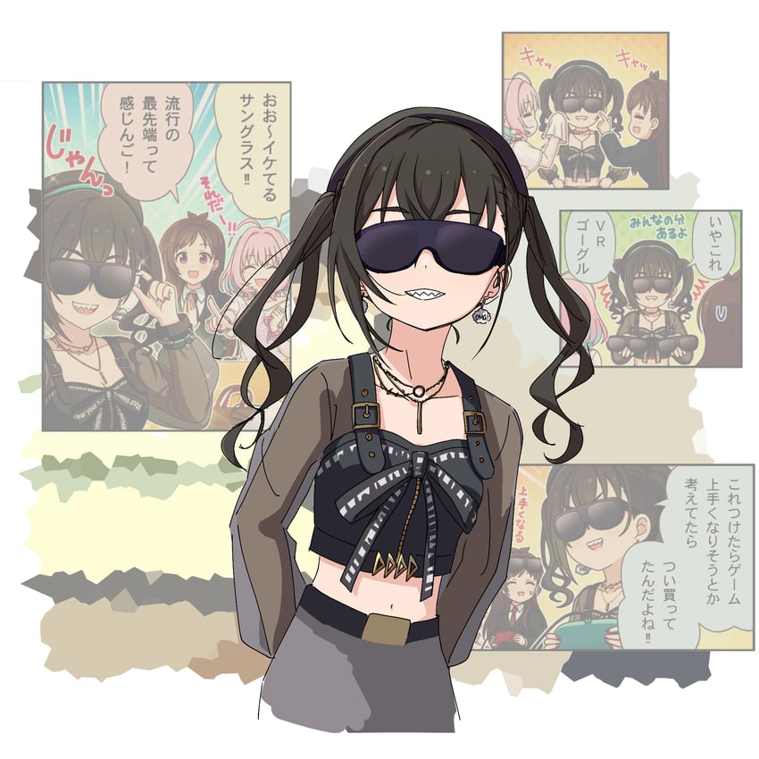 yumemi riamu, sunazuka akira, tsujino akari, and takuya (idolmaster and 2 more) drawn by kakki_(kackie)