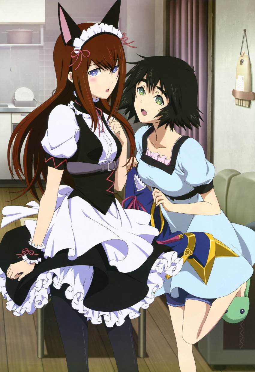 makise kurisu and shiina mayuri (science adventure and 2 more) drawn by sakai_kyuuta