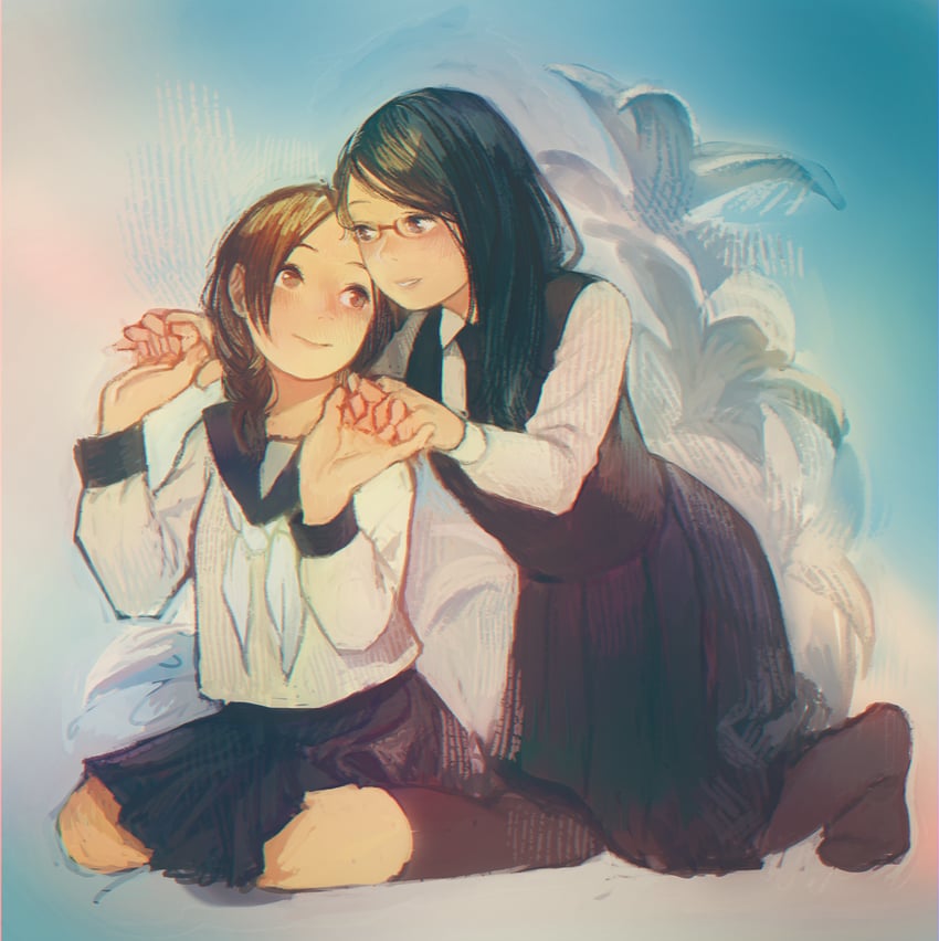 manjoume fumi and okudaira akira (aoi hana) drawn by hantsuki_(ichigonichiya)
