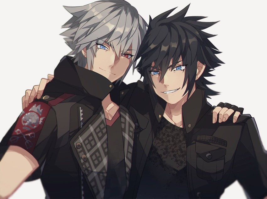 noctis lucis caelum and yozora (final fantasy and 4 more) drawn by ou_negi