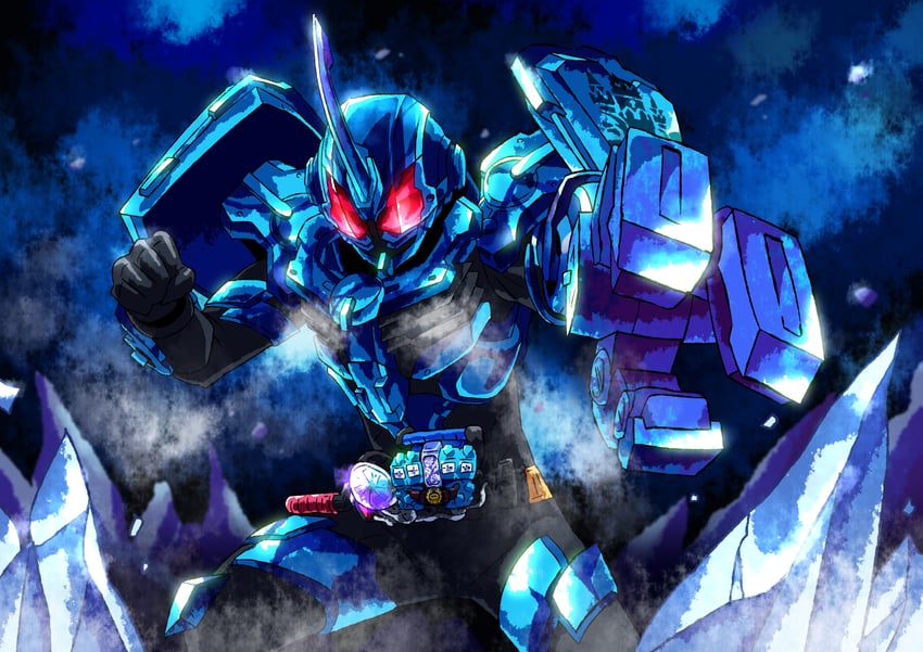 kamen rider grease and kamen rider grease blizzard (kamen rider and 1 more) drawn by otokamu