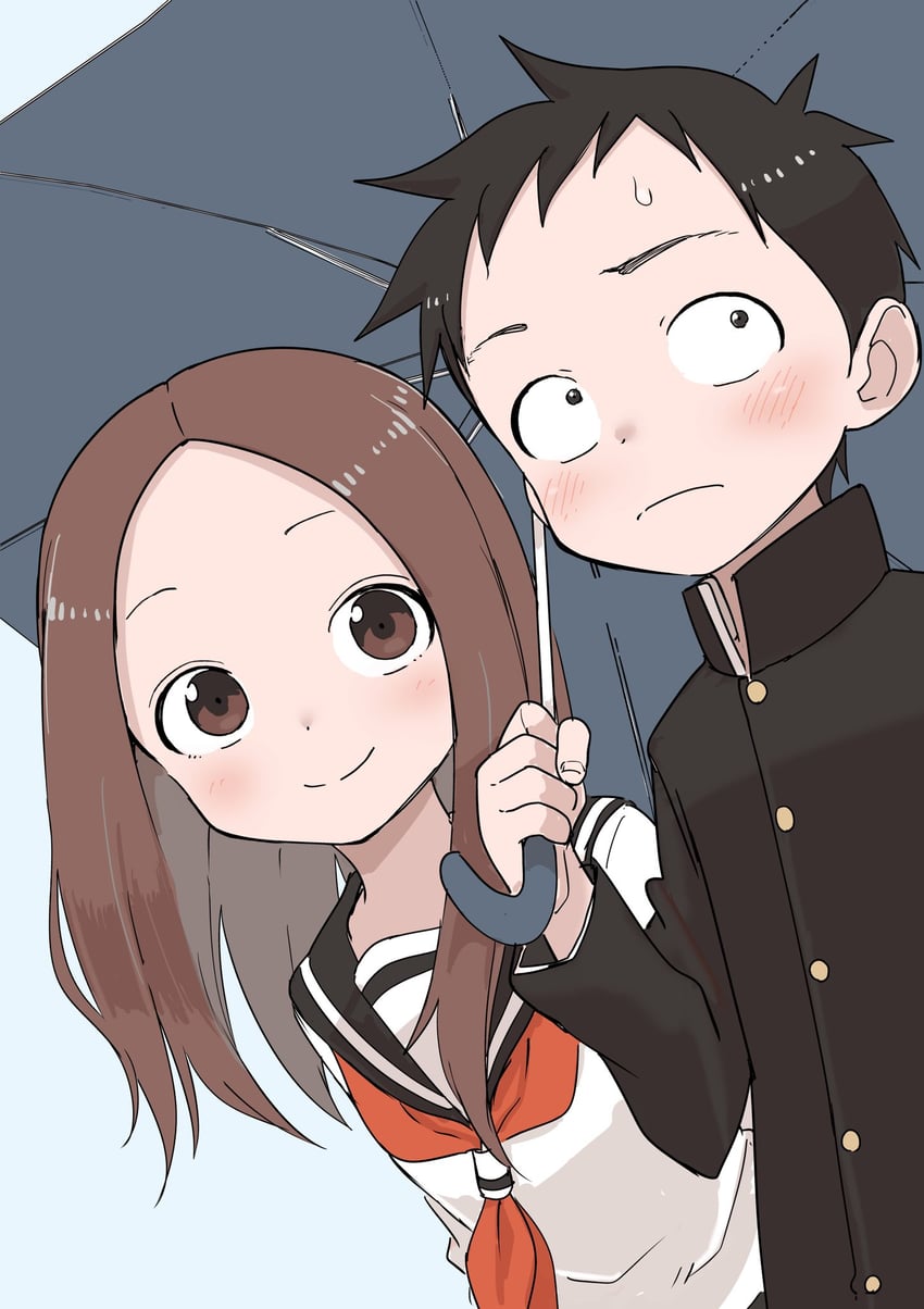 takagi-san and nishikata (karakai jouzu no takagi-san) drawn by inaba_mifumi