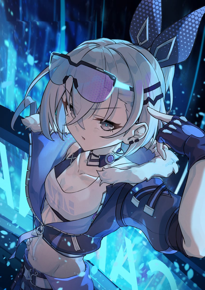 silver wolf (honkai and 1 more) drawn by caisena