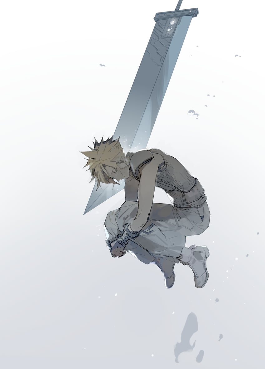 cloud strife (final fantasy and 2 more) drawn by riio