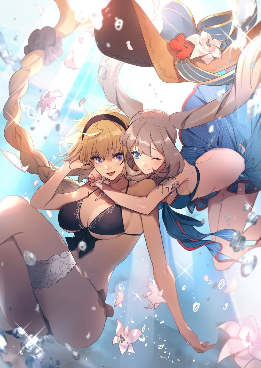 jeanne d'arc and marie antoinette (fate and 1 more) drawn by no-kan