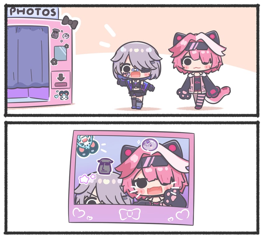 koseki bijou, raora panthera, chattino, and pebble (hololive and 1 more) drawn by mpien