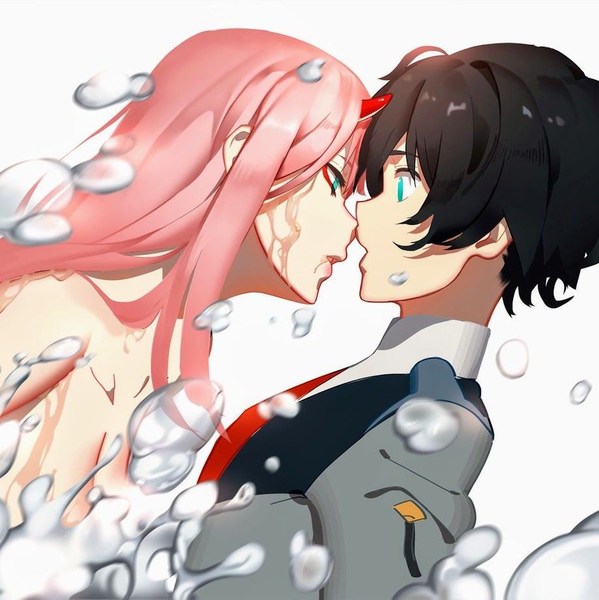 zero two and hiro (darling in the franxx) drawn by hbdkdmpsoohrywx