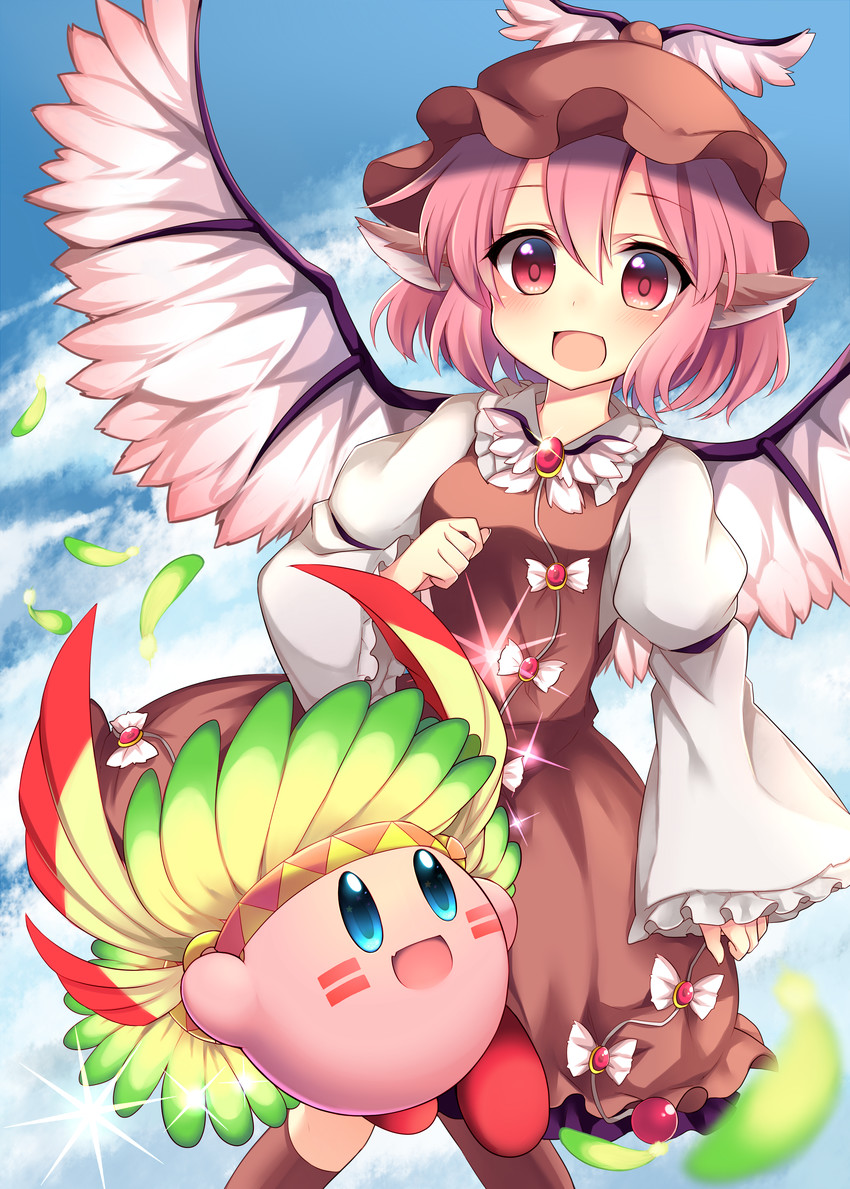 mystia lorelei, kirby, and wing kirby (touhou and 1 more) drawn by ruhika